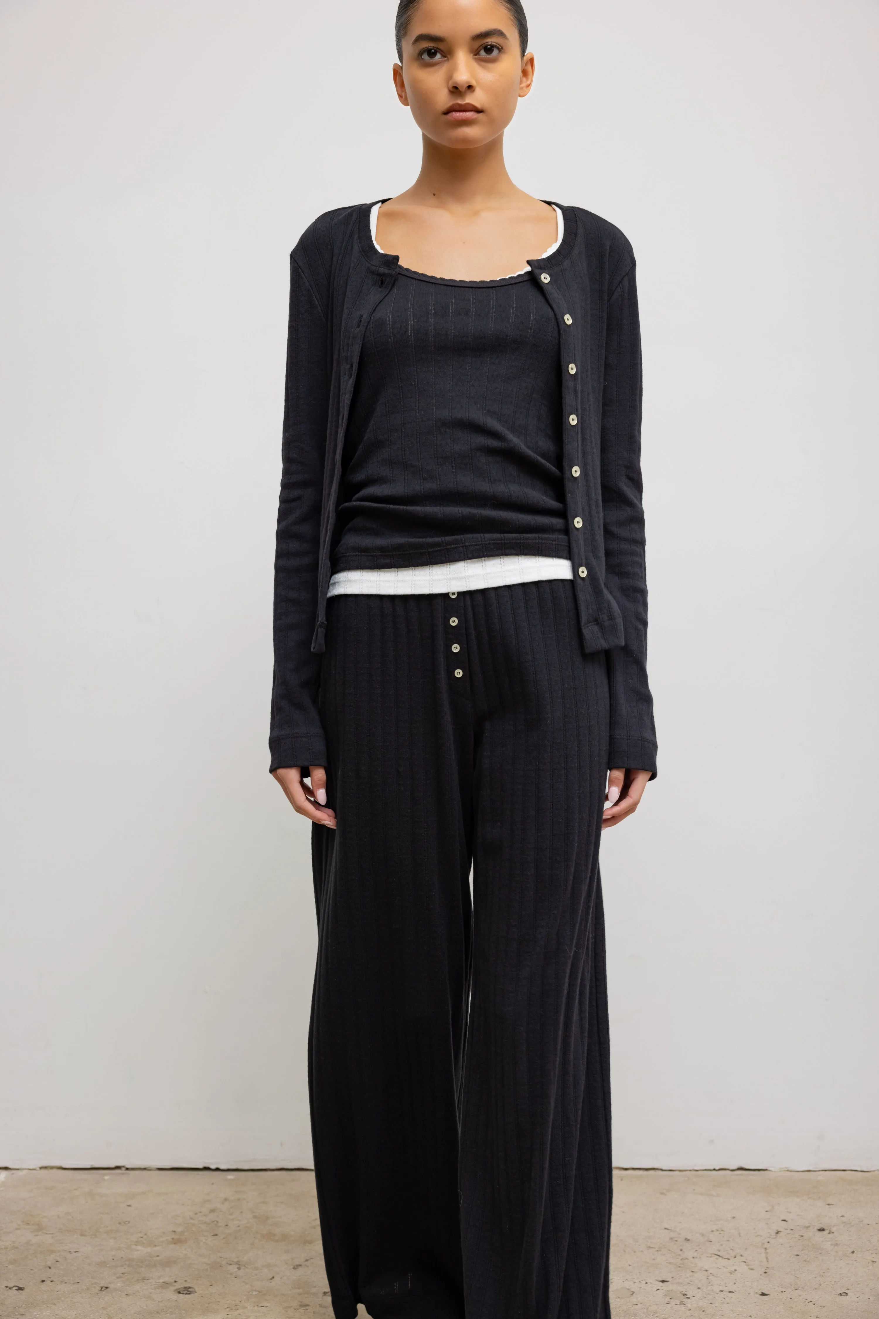 Pointelle Classic Crew Cardigan sold by Leset product image thumbnail 4