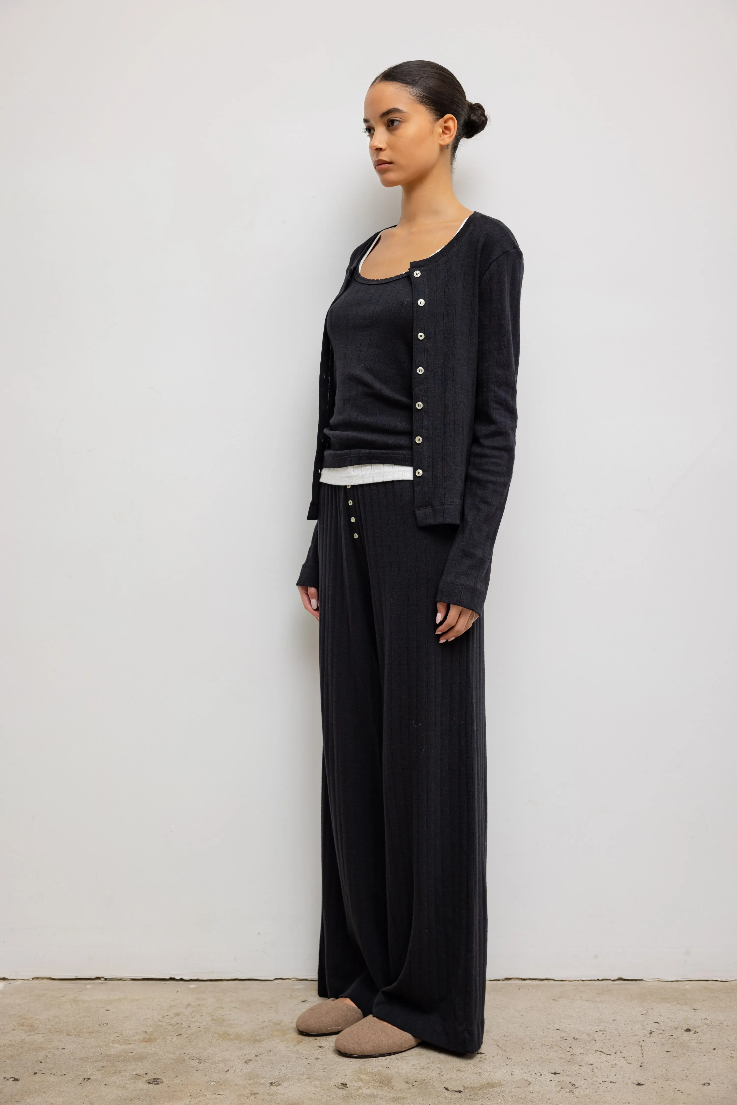 Pointelle Classic Crew Cardigan sold by Leset product image thumbnail 5