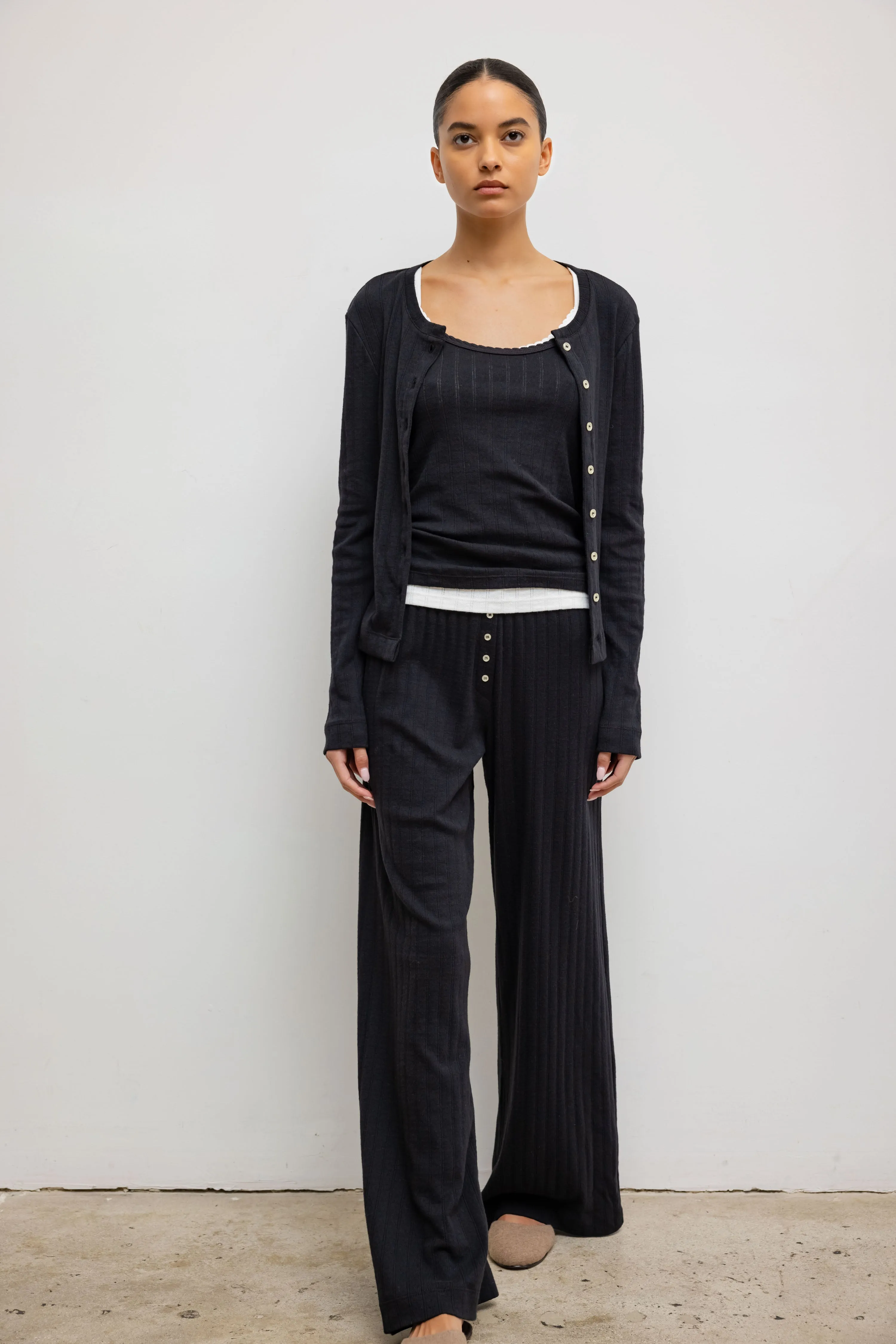 Pointelle Classic Crew Cardigan sold by Leset product image thumbnail 3