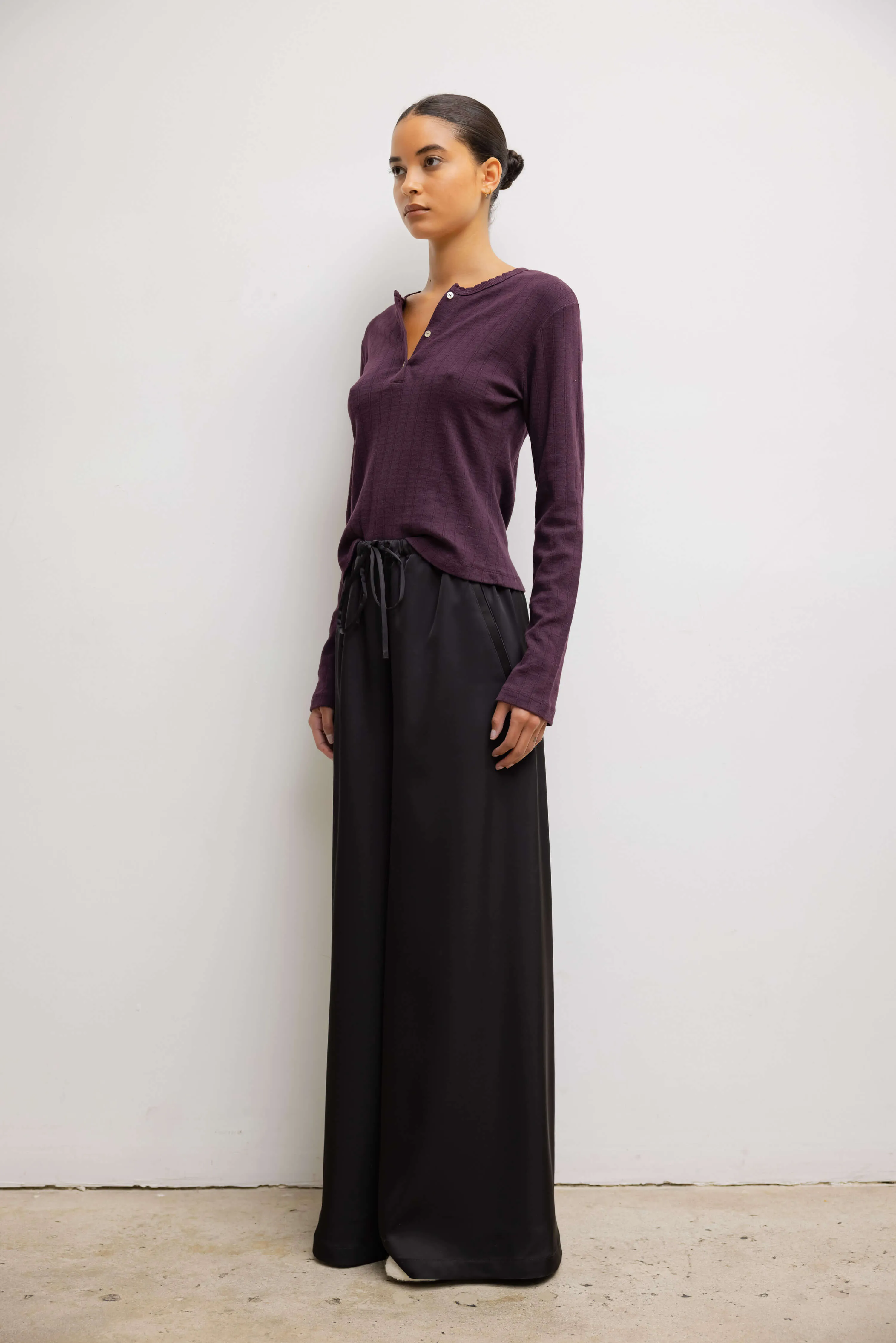 Pointelle Long Sleeve Henley sold by Leset product image thumbnail 5