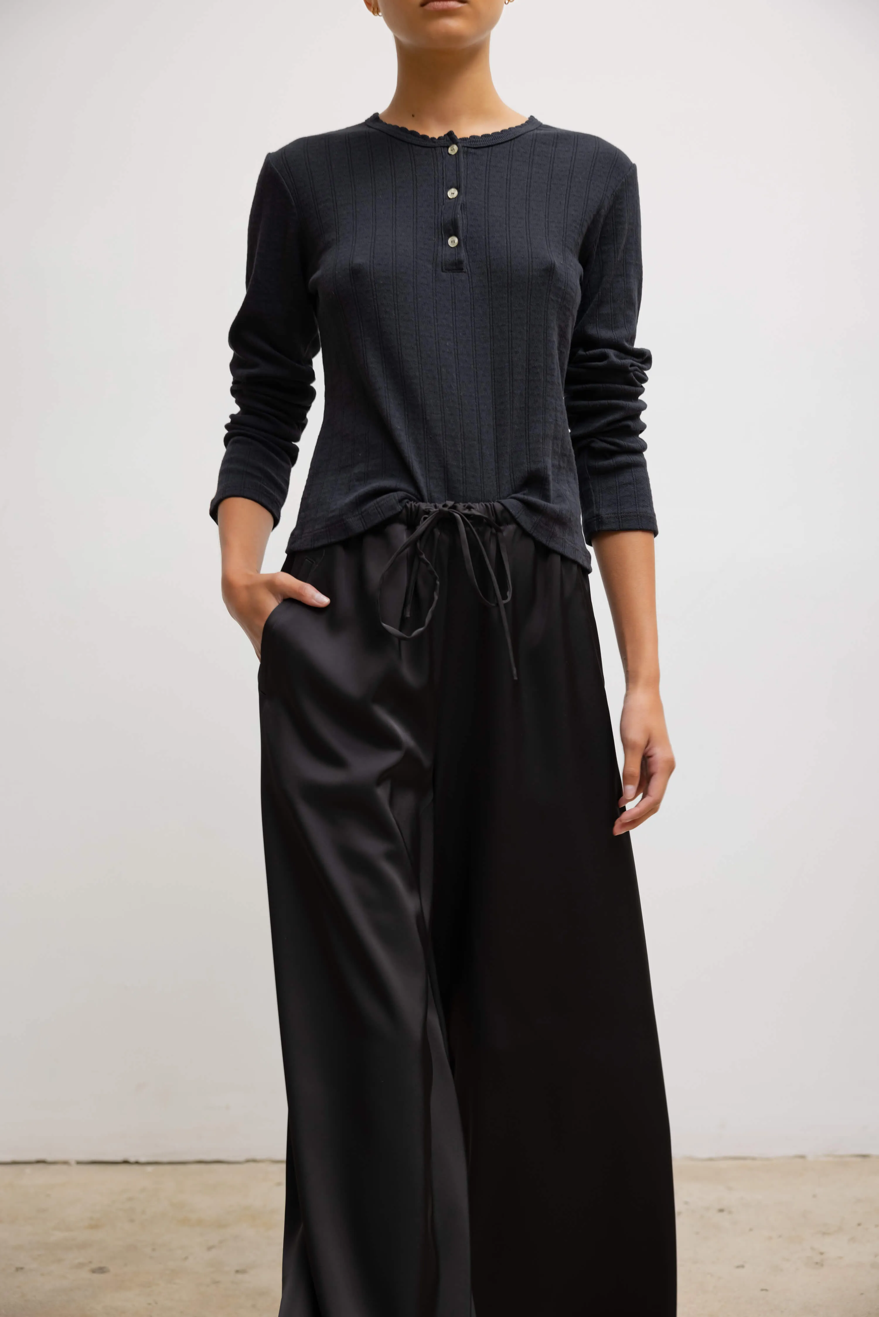 Pointelle Long Sleeve Henley sold by Leset product image thumbnail 3