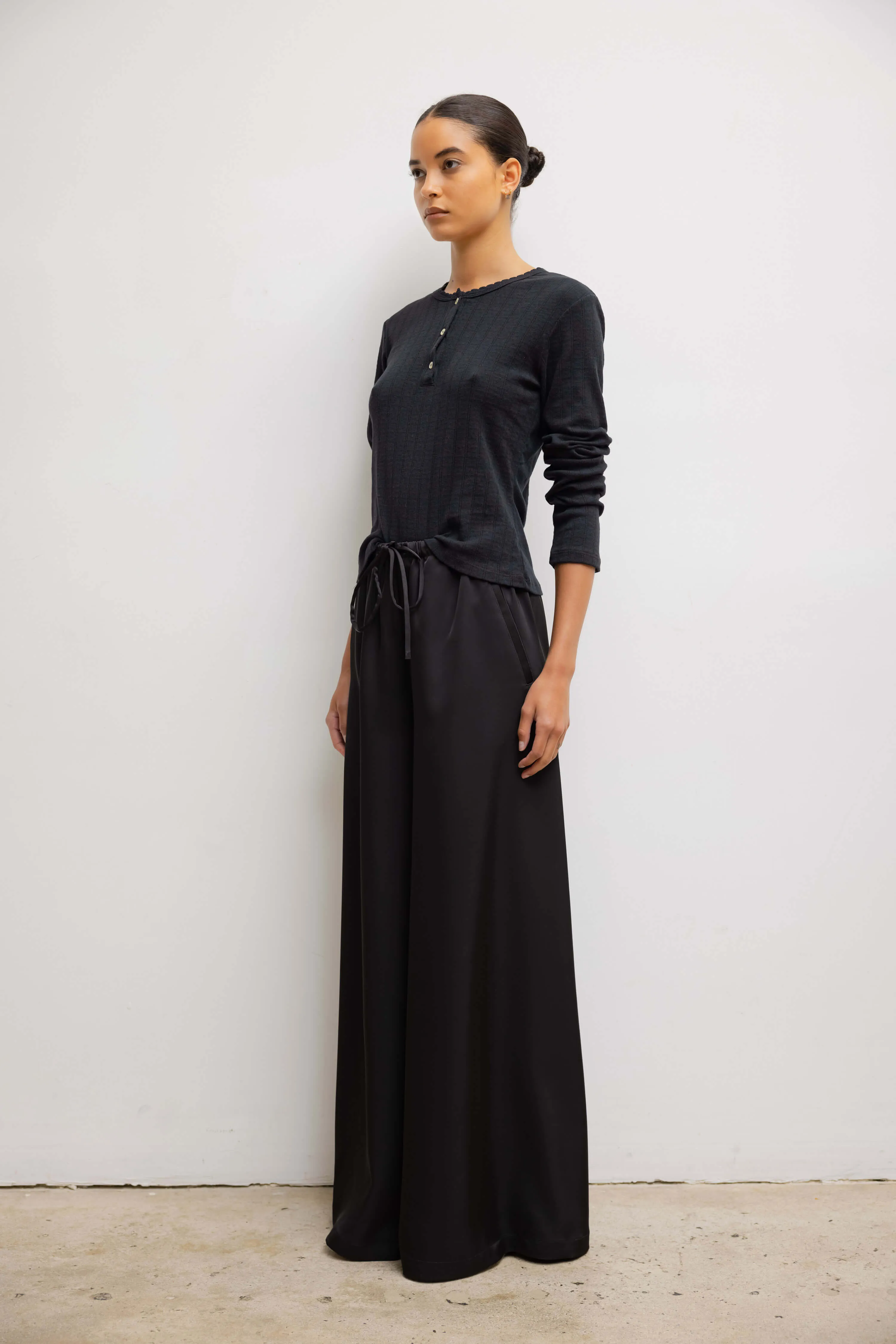 Pointelle Long Sleeve Henley sold by Leset product image thumbnail 5