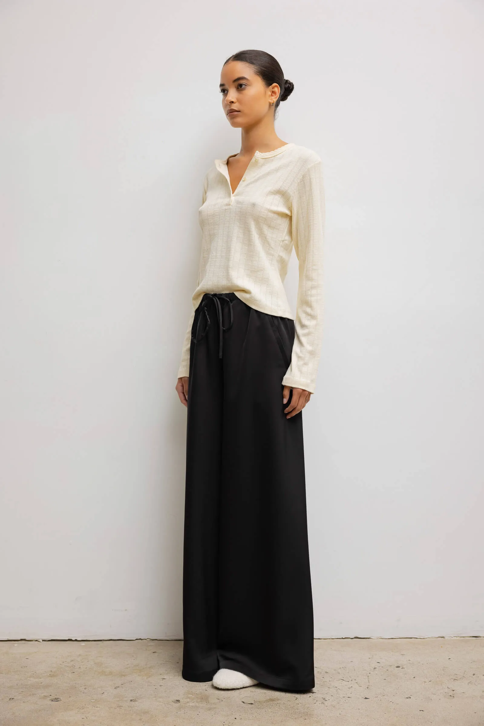 Pointelle Long Sleeve Henley sold by Leset product image thumbnail 5