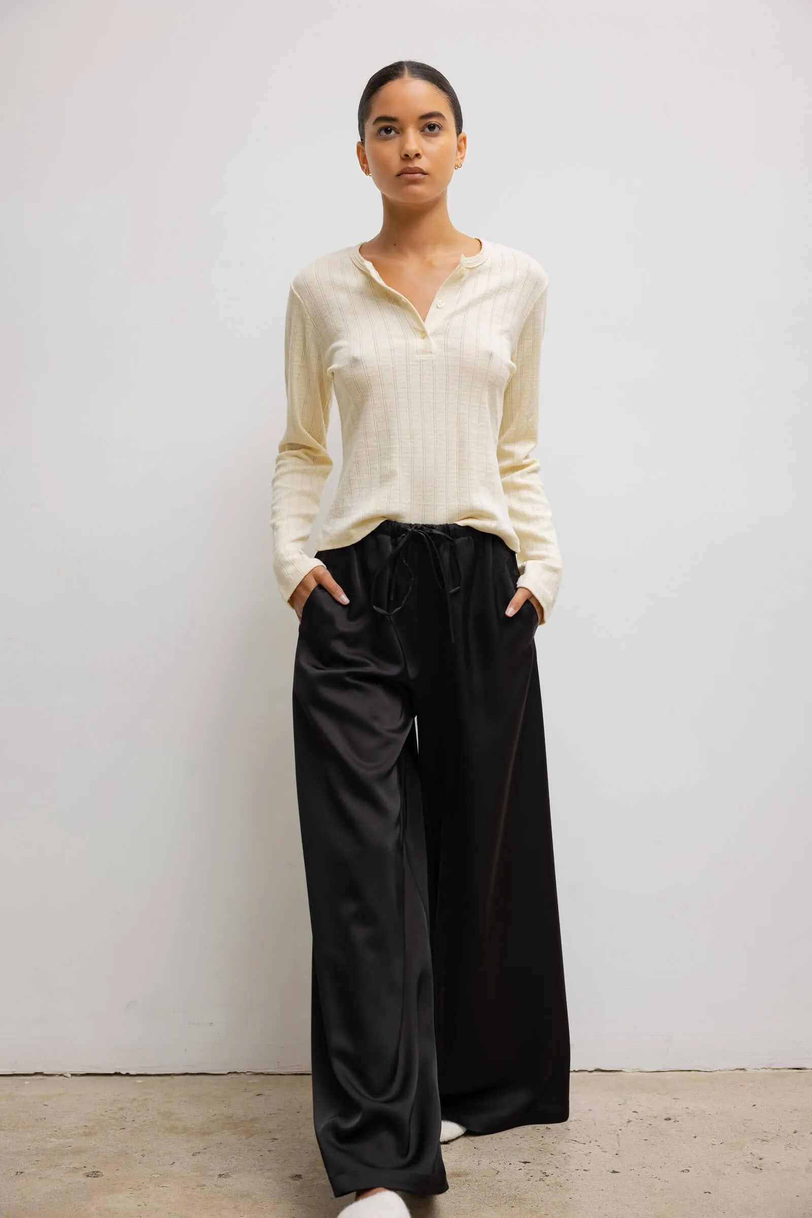 Pointelle Long Sleeve Henley sold by Leset product image thumbnail 3