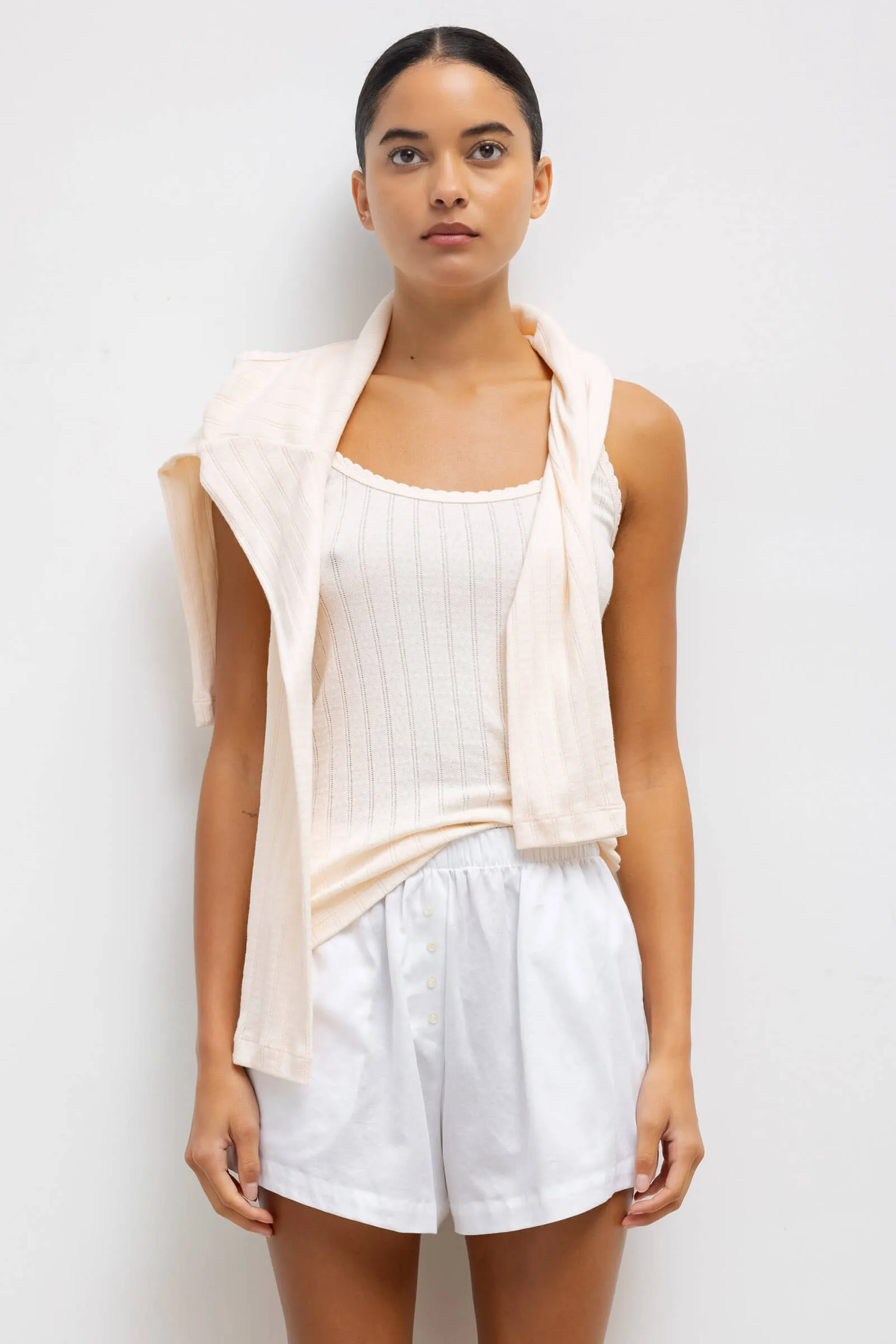 Pointelle Tank sold by Leset