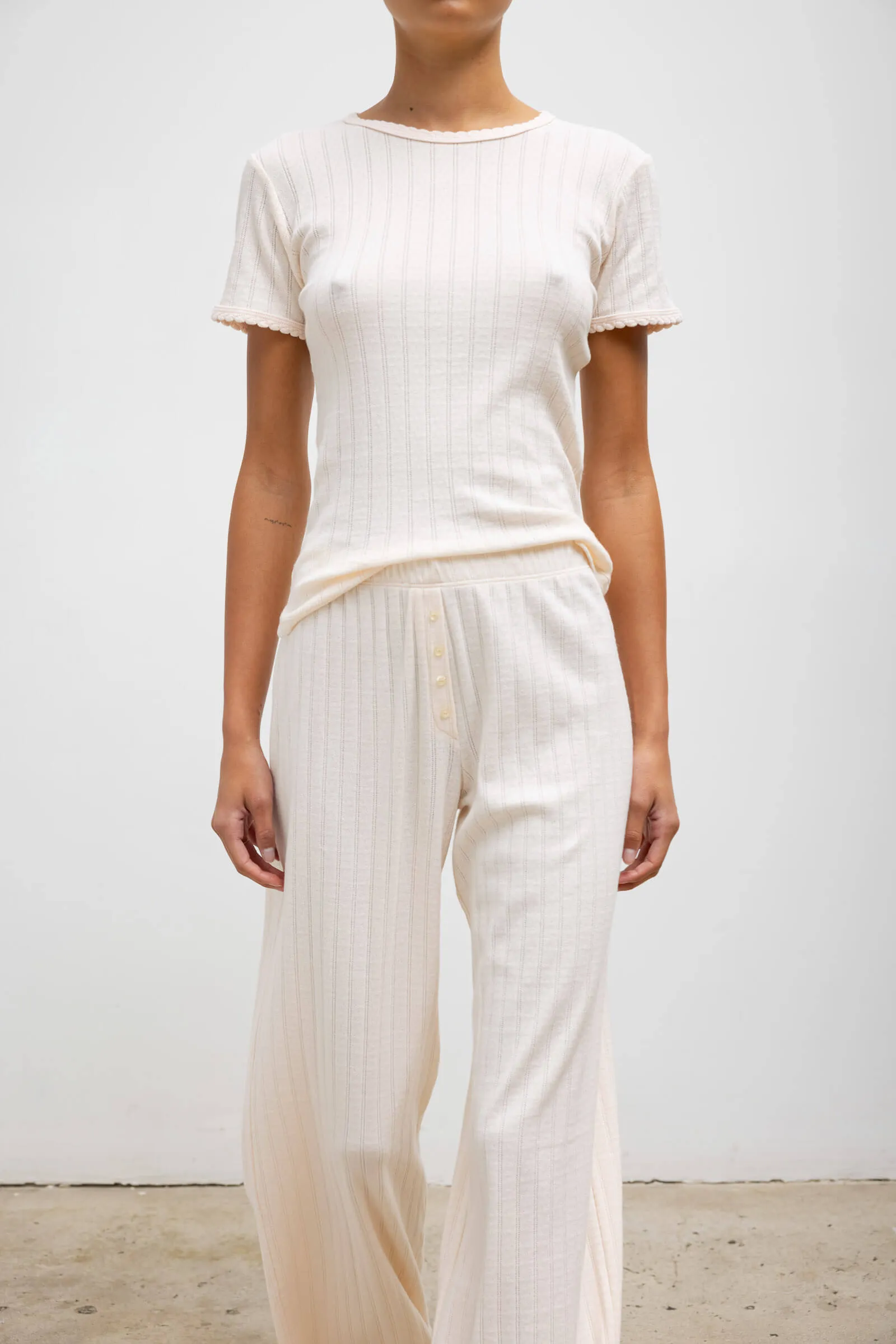 Pointelle Slim Fit Tee sold by Leset product image thumbnail 5