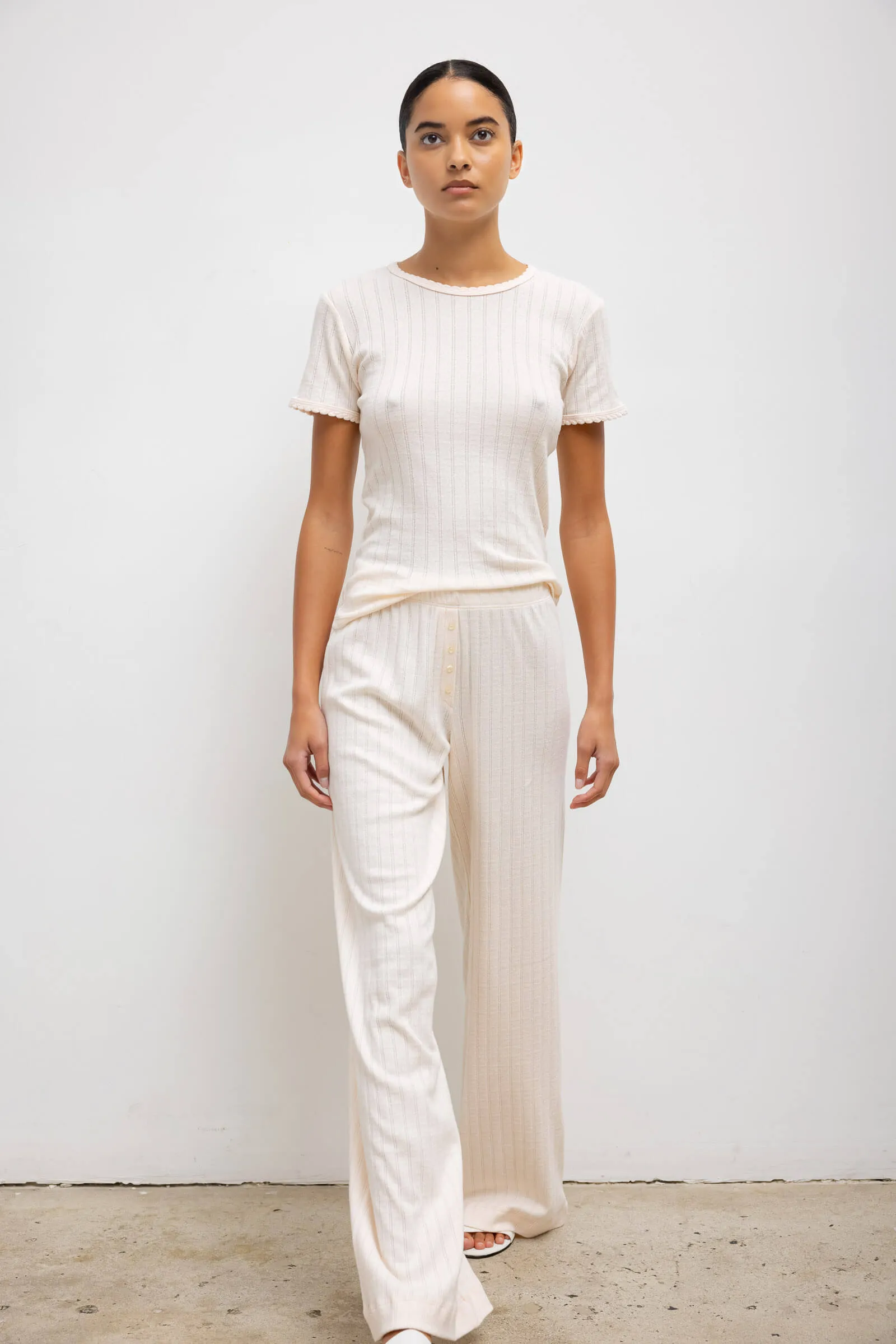 Pointelle Slim Fit Tee sold by Leset product image thumbnail 3