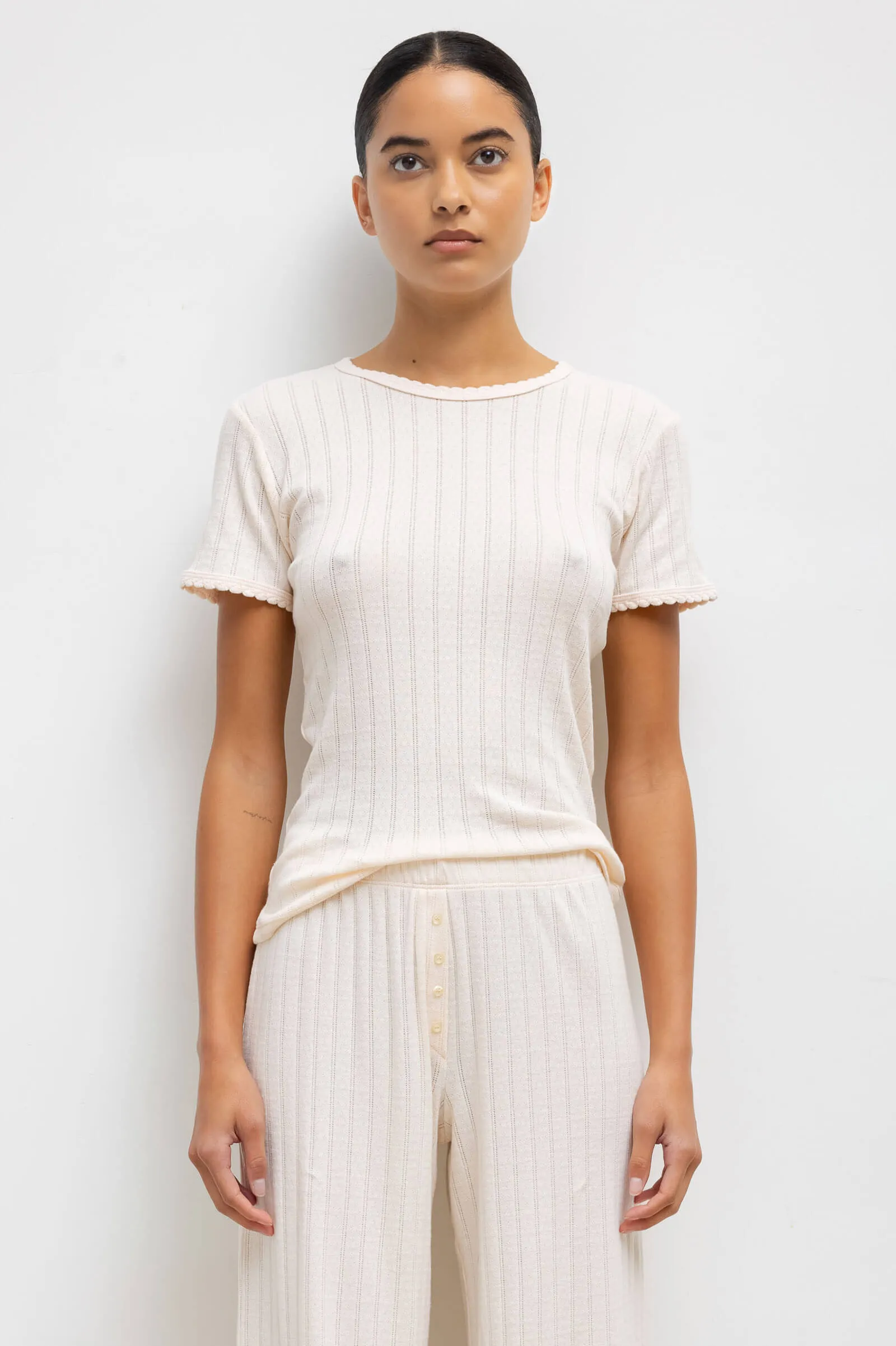 Pointelle Slim Fit Tee sold by Leset