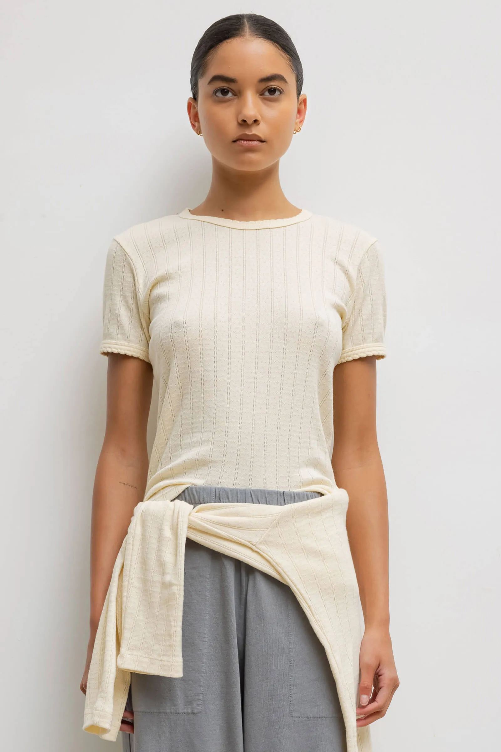 Pointelle Slim Fit Tee sold by Leset