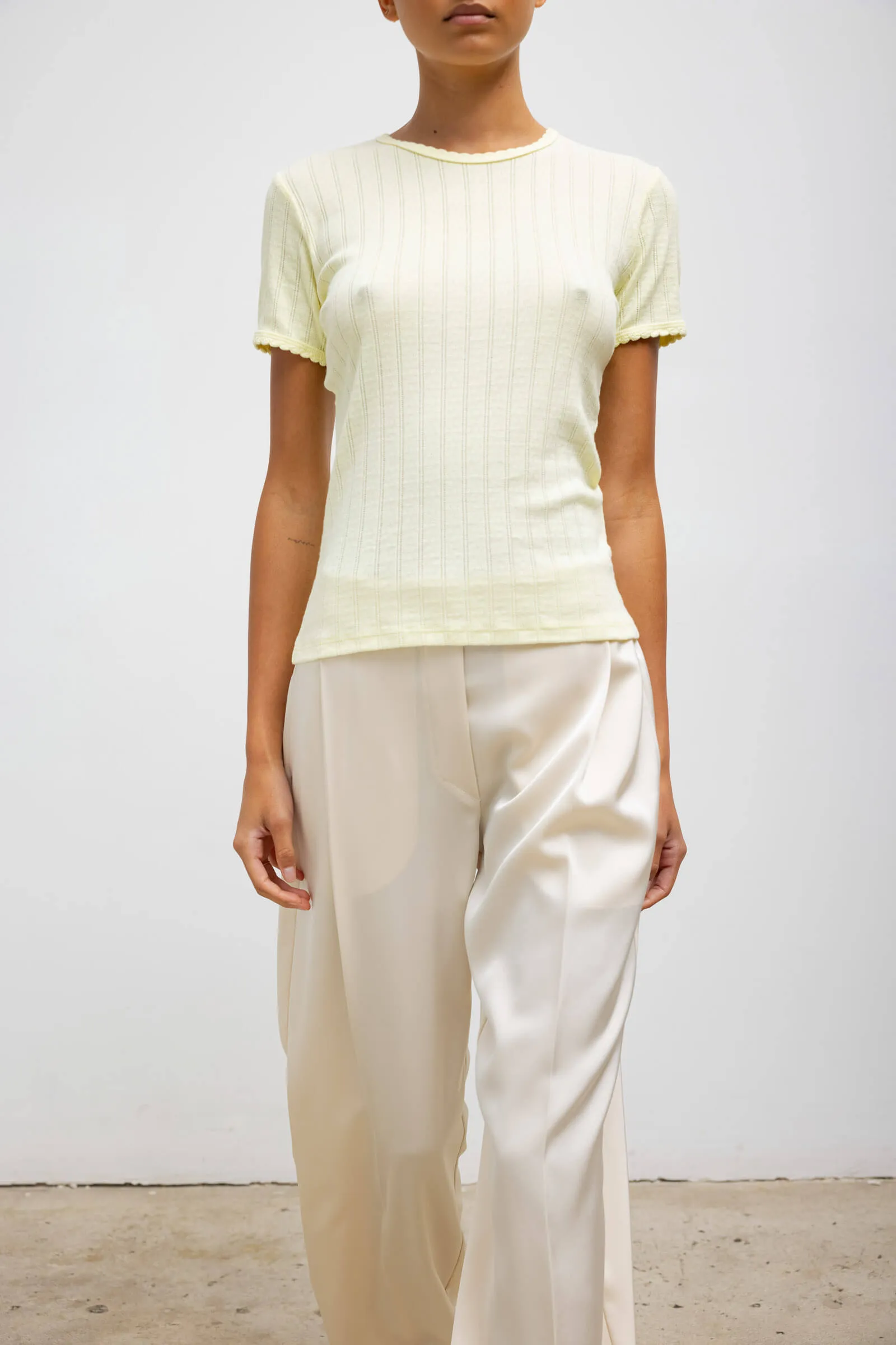 Pointelle Slim Fit Tee sold by Leset product image thumbnail 3