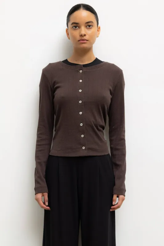 Pointelle Classic Crew Cardigan sold by Leset