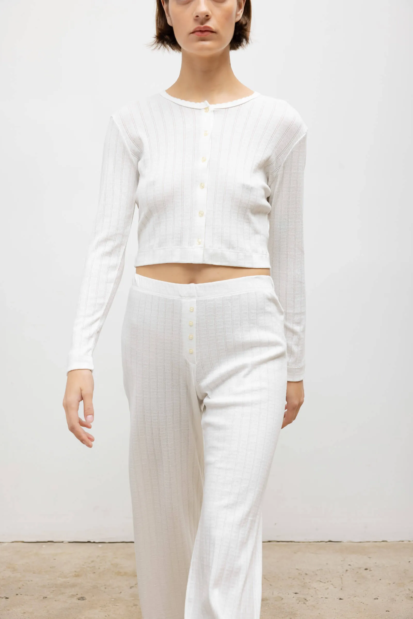 Pointelle Crop Cardigan sold by Leset product image thumbnail 4
