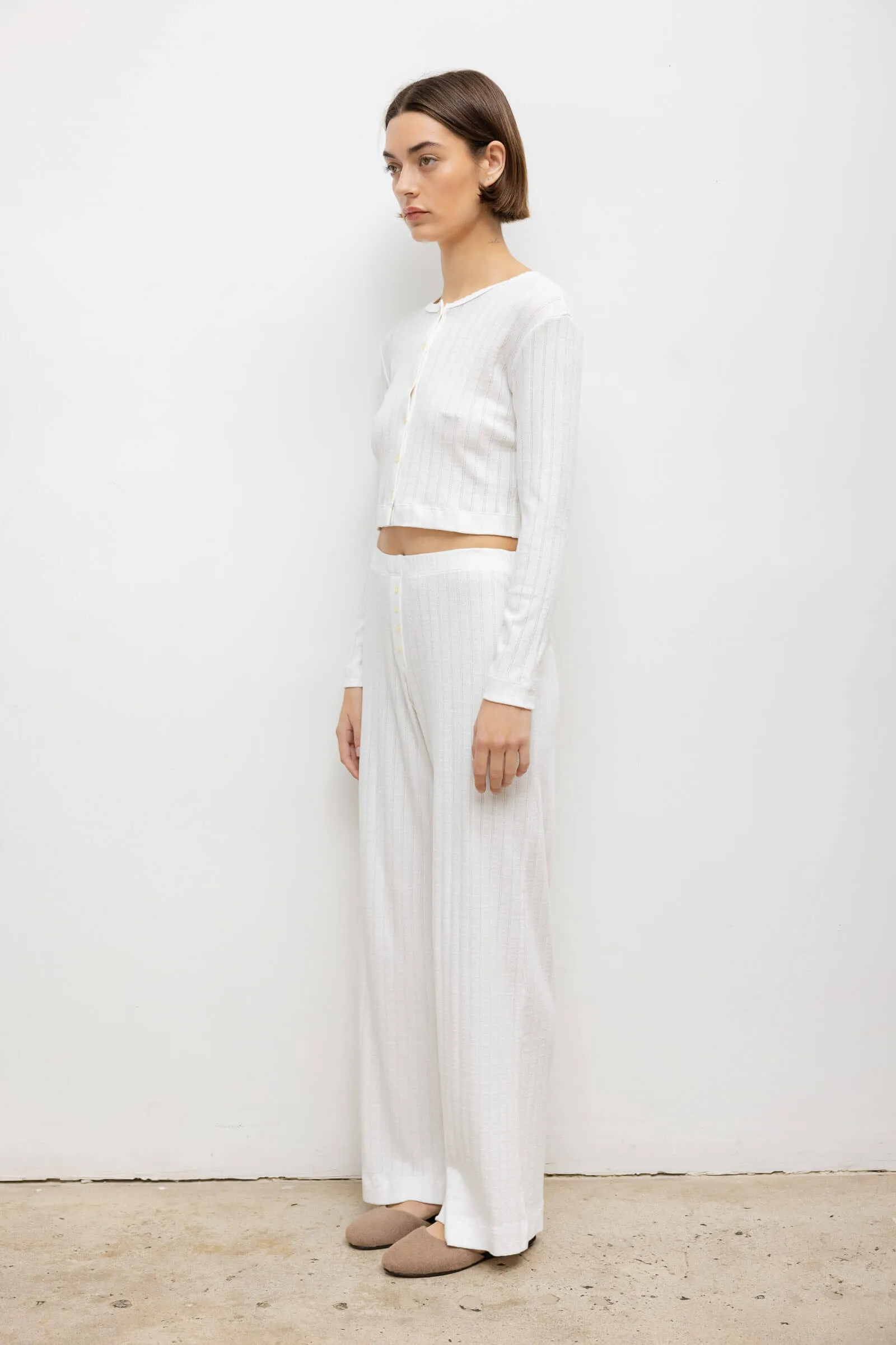 Pointelle Crop Cardigan sold by Leset product image thumbnail 5