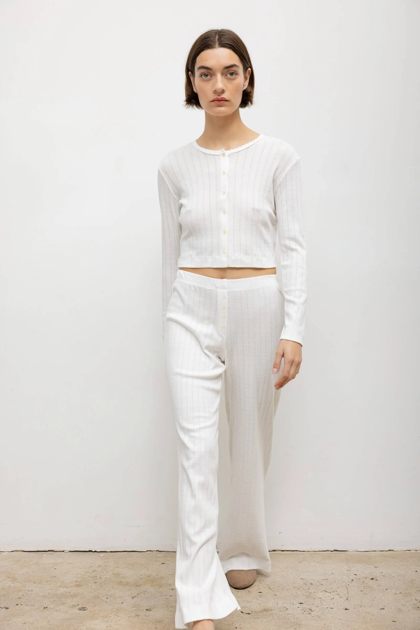 Pointelle Crop Cardigan sold by Leset product image thumbnail 3