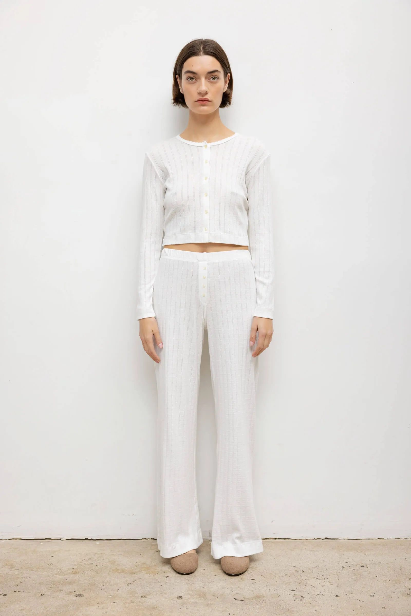 Pointelle Crop Cardigan sold by Leset product image thumbnail 2