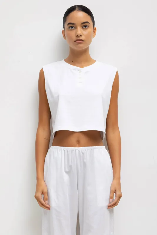 Margo Sleeveless Henley sold by Leset