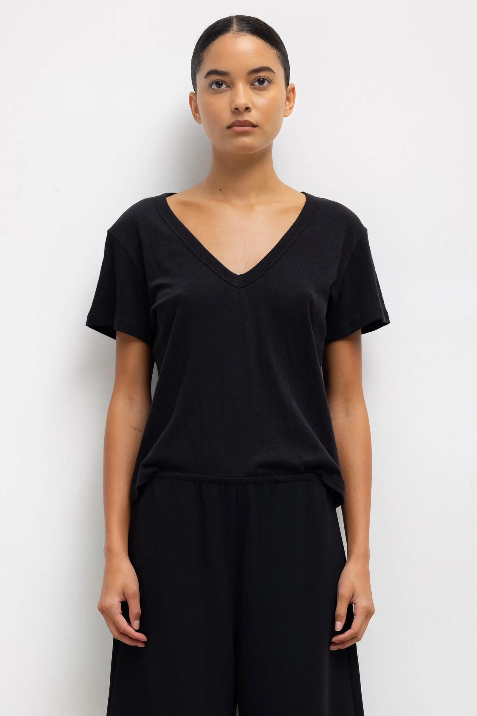 Laura V Neck Tee sold by Leset