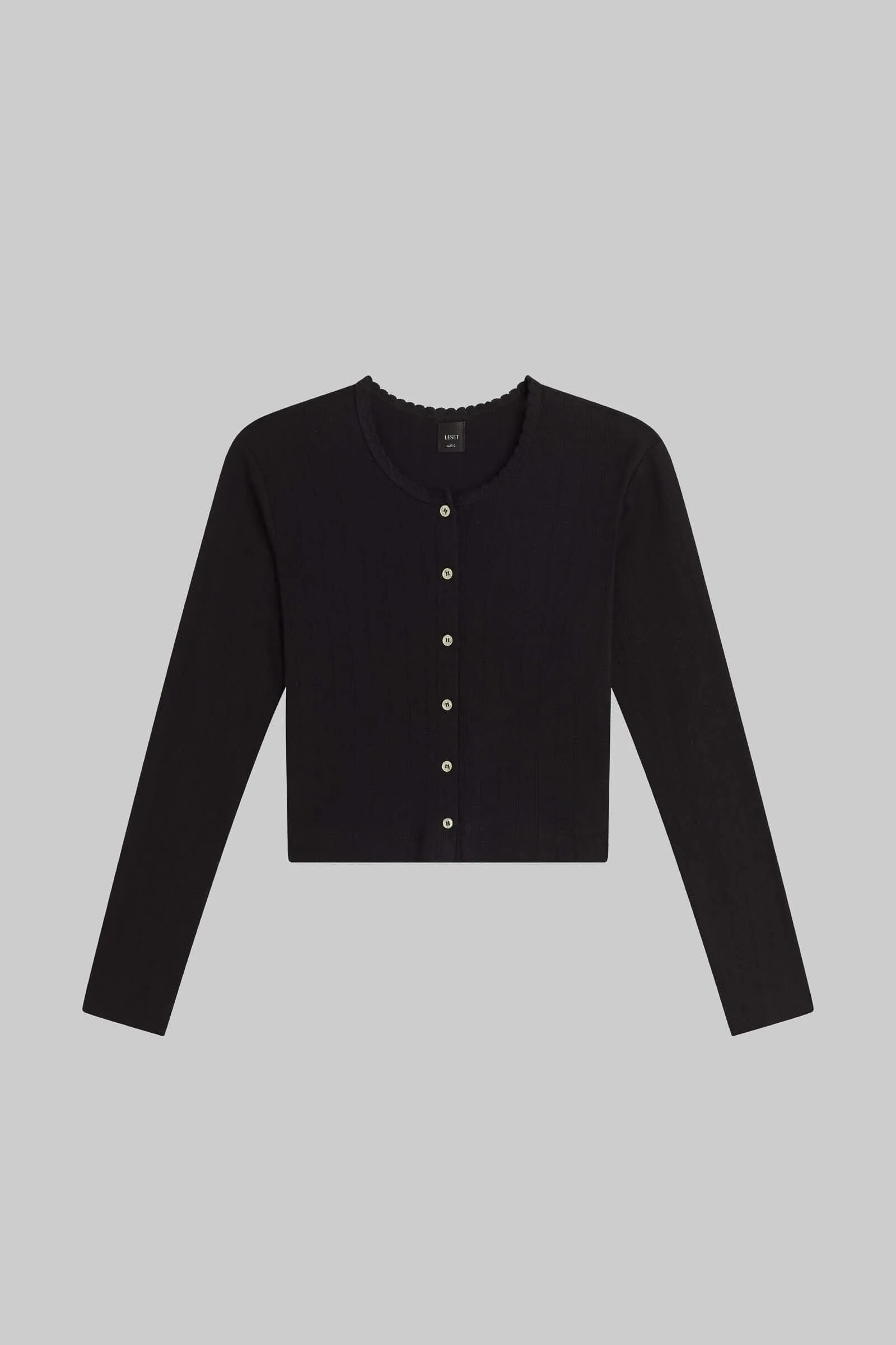 Pointelle Crop Cardigan sold by Leset product image thumbnail 2