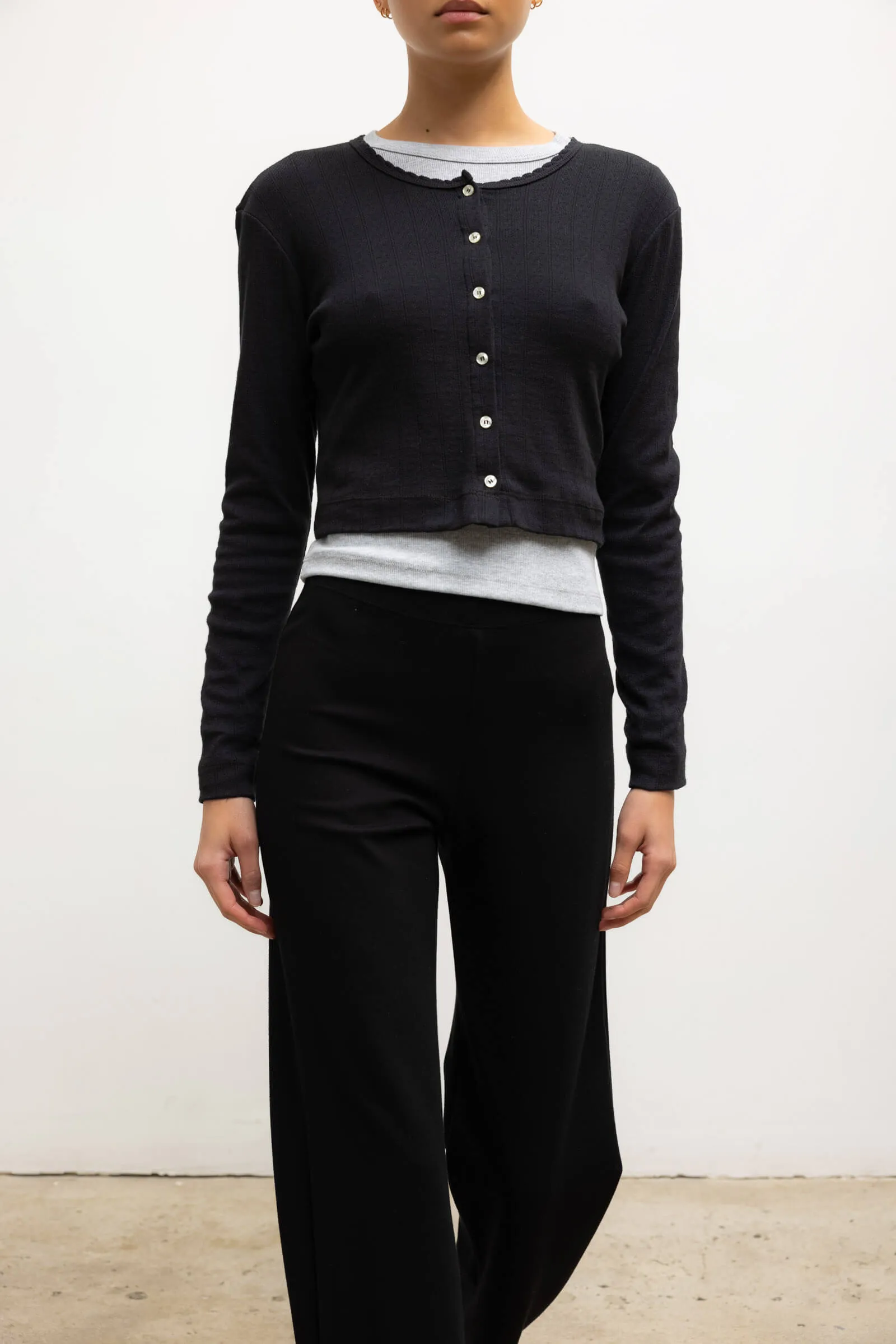 Pointelle Crop Cardigan sold by Leset product image thumbnail 5