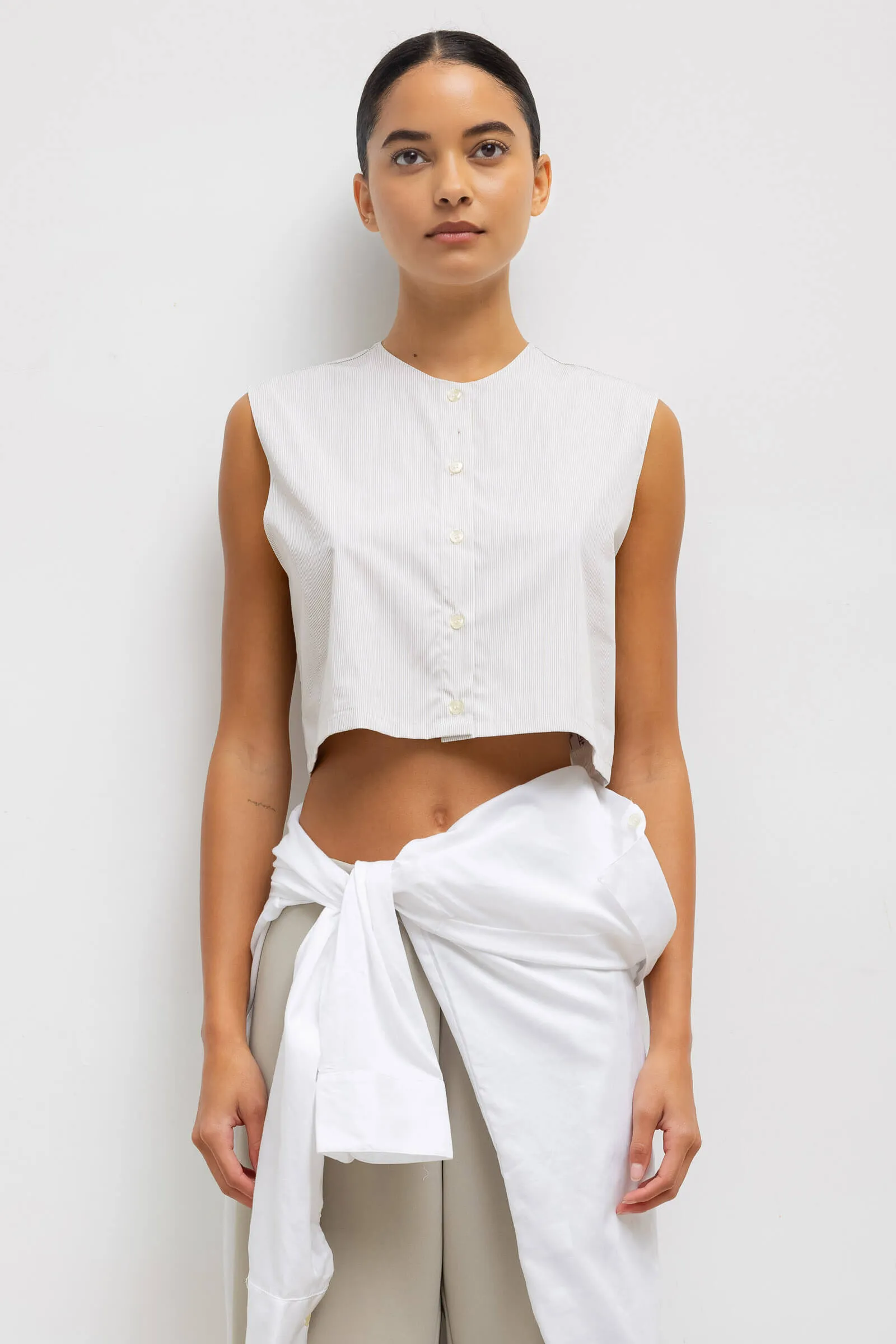 Yoshi Crewneck Vest sold by Leset