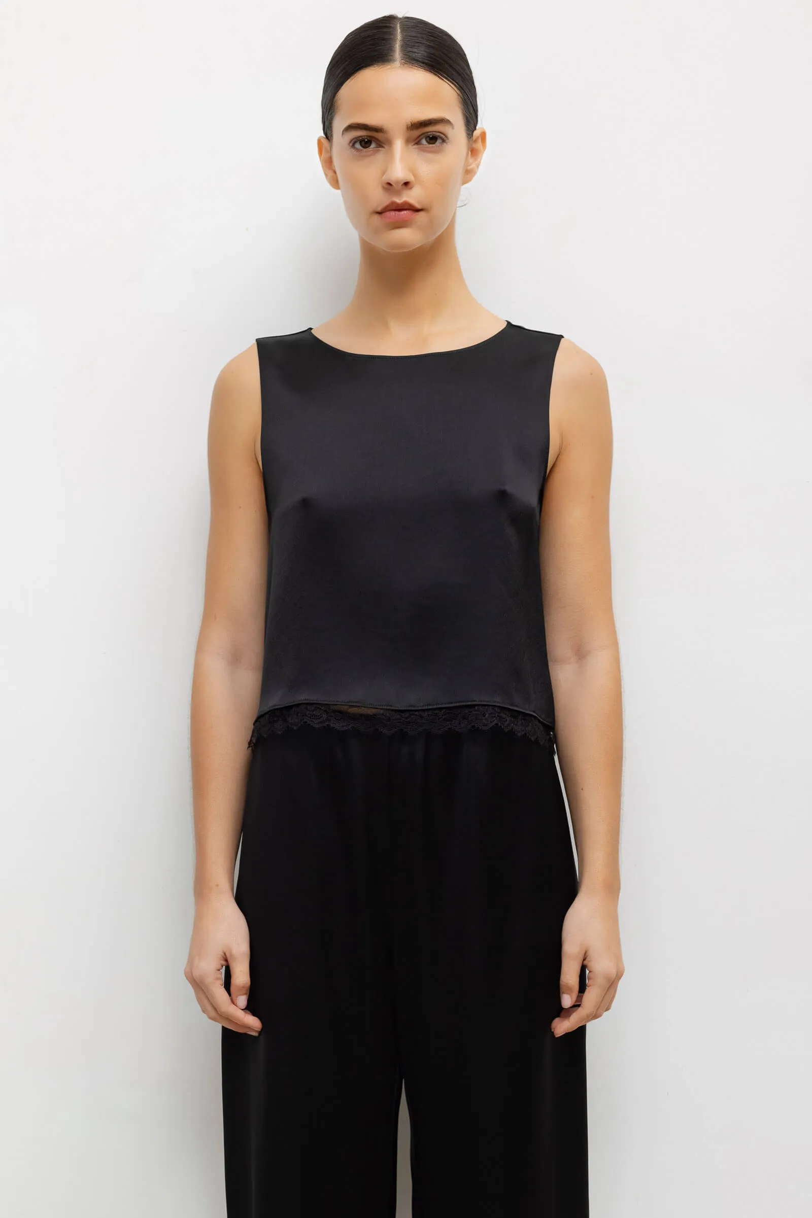 Barb Lace Crop Sleeveless Crew sold by Leset