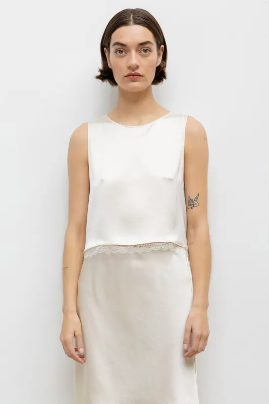 Barb Lace Crop Sleeveless Crew sold by Leset