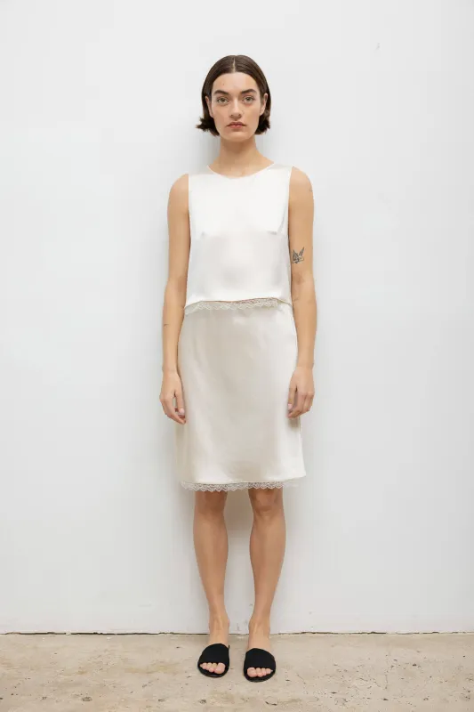 Barb Lace Slip Skirt sold by Leset