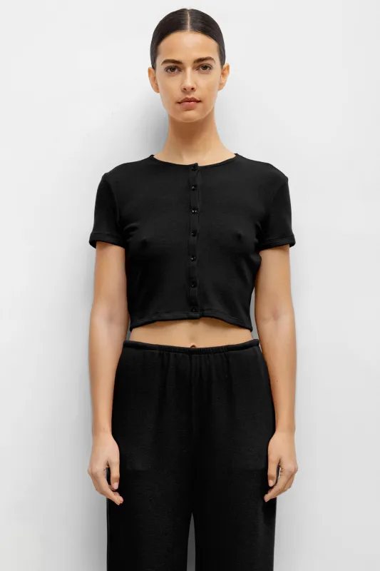 Lauren Short Sleeve Cardigan sold by Leset