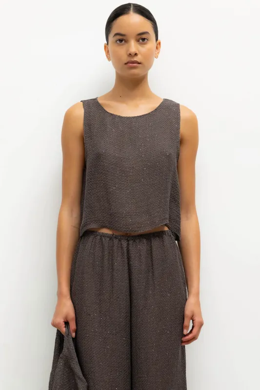 Stella Crop Sleeveless Crew made by Leset