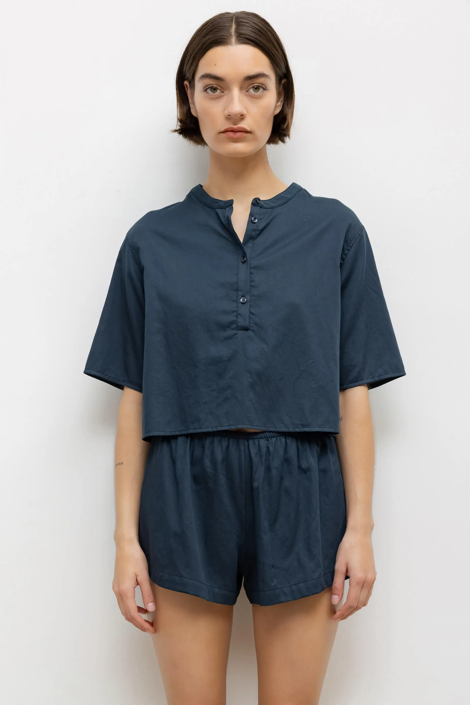 Yoko Short Sleeve Henley sold by Leset