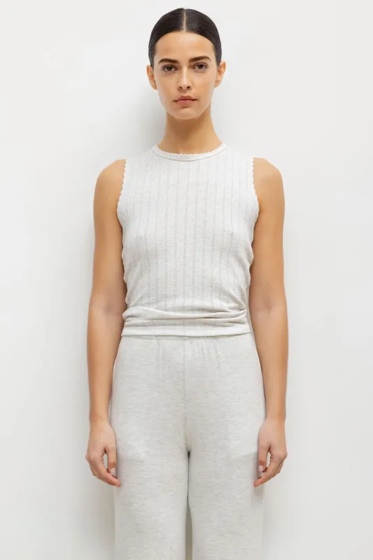 Pointelle Sleeveless Crew sold by Leset