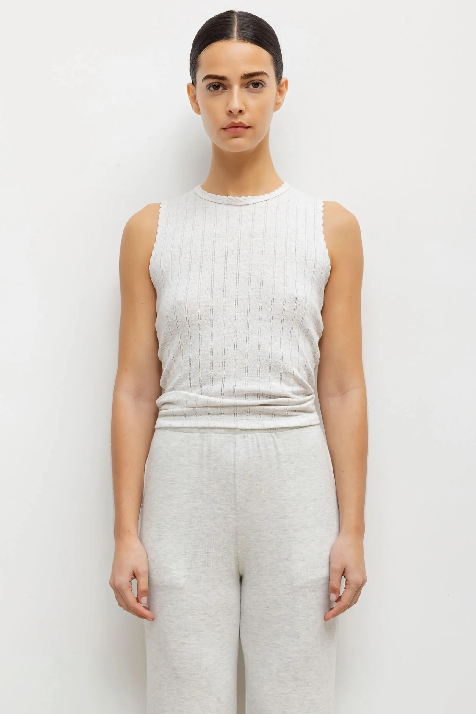 Pointelle Sleeveless Crew sold by Leset