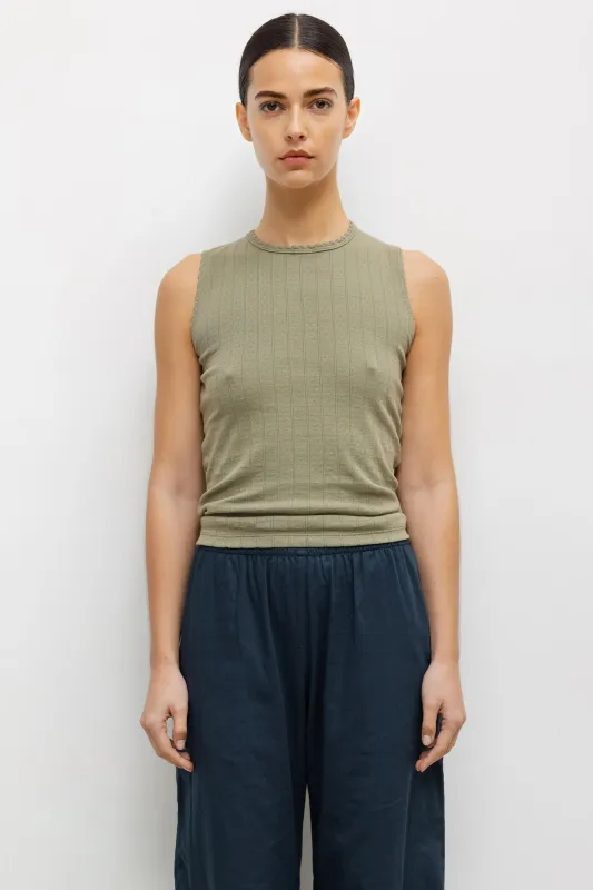 Pointelle Sleeveless Crew sold by Leset