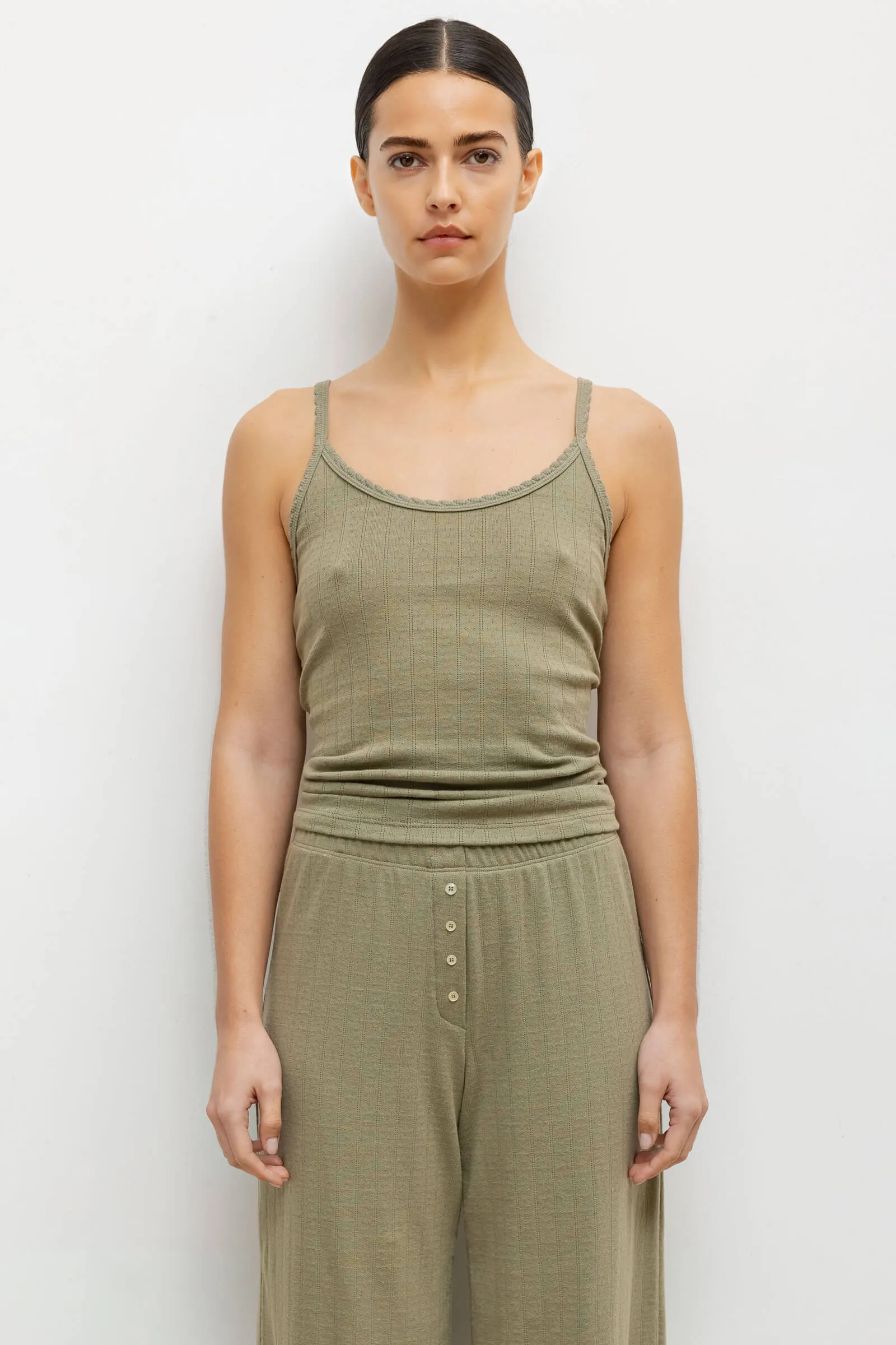 Pointelle Tank sold by Leset