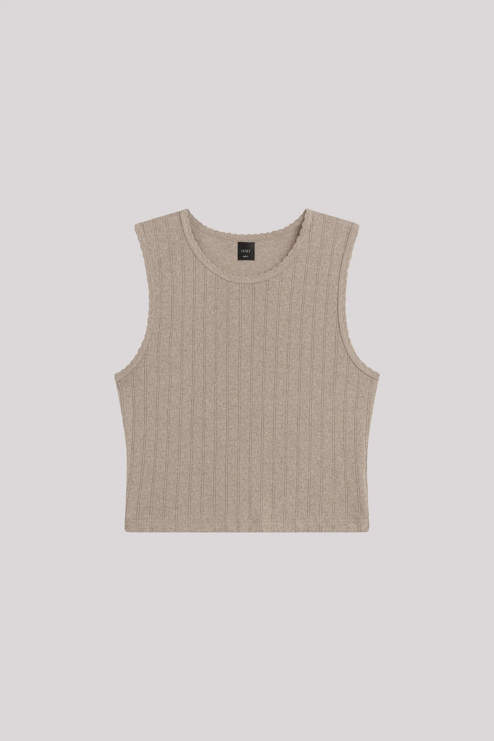 Pointelle Sleeveless Crew sold by Leset product image thumbnail 2