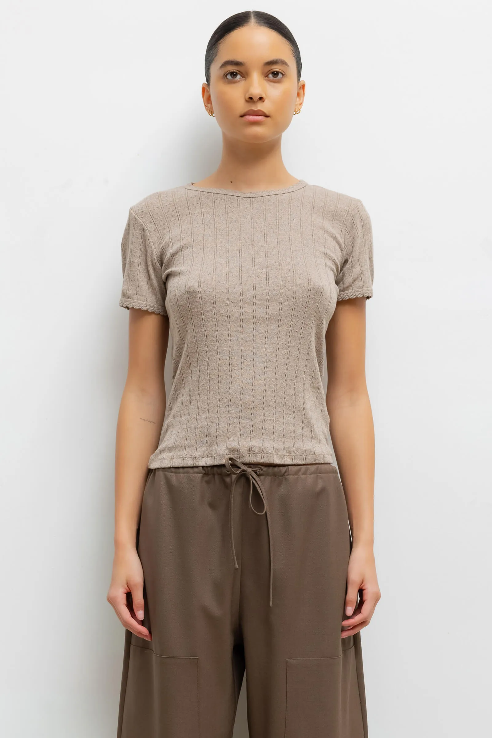 Pointelle Slim Fit Tee sold by Leset