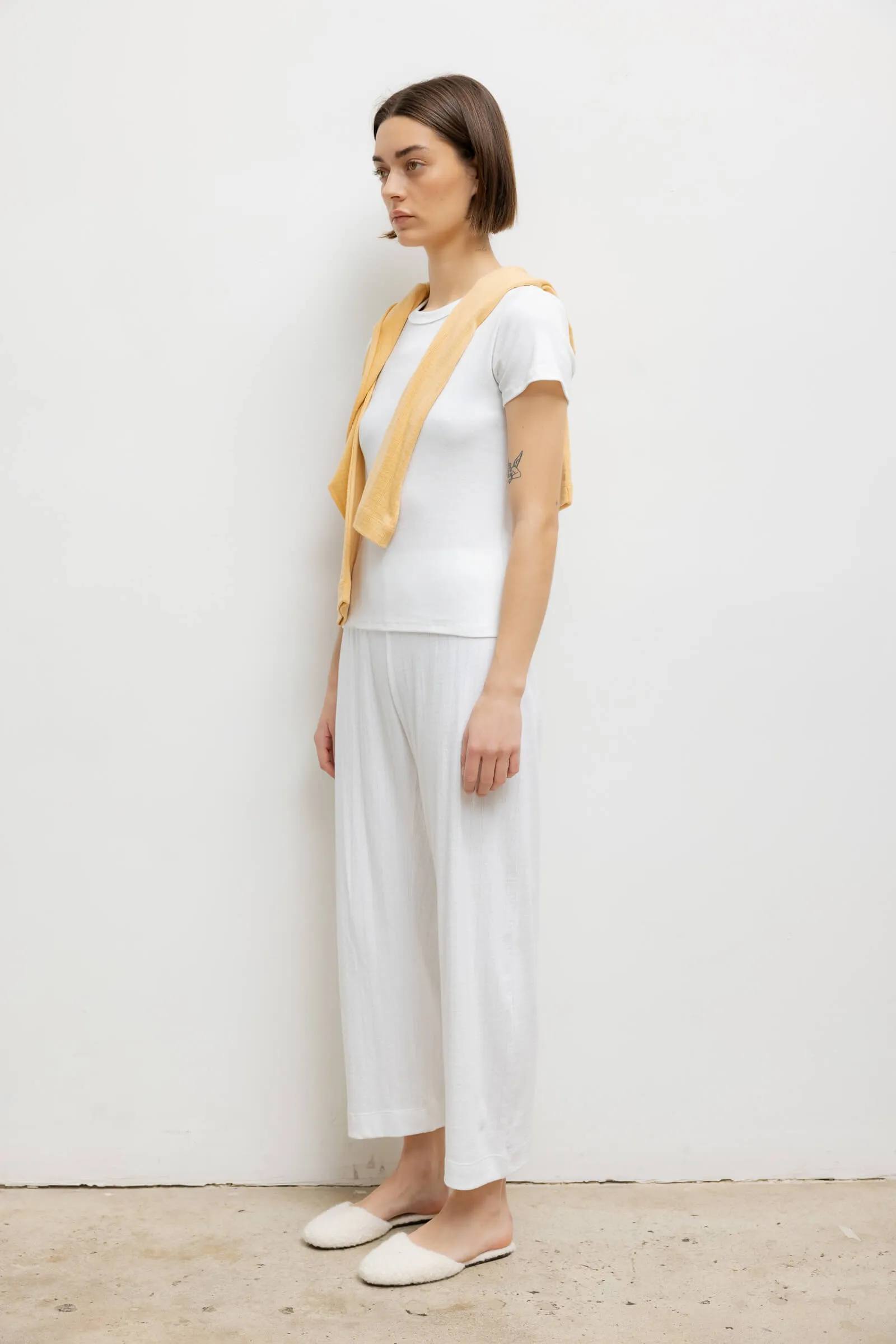 Pointelle Crop Wide Leg Pant sold by Leset product image thumbnail 4
