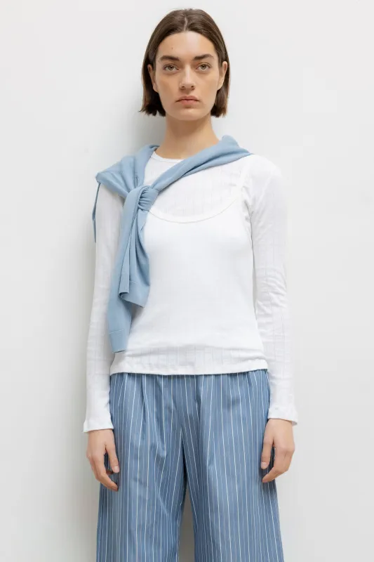 Pointelle Layered Long Sleeve made by Leset