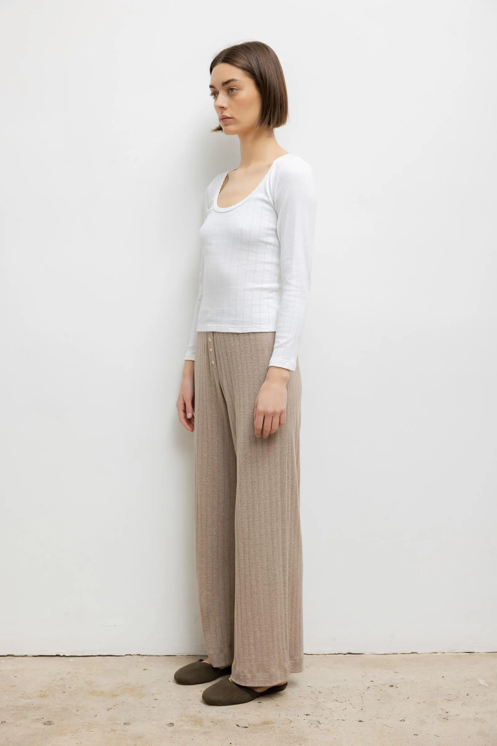 Pointelle Long Sleeve Scoop Neck sold by Leset product image thumbnail 5