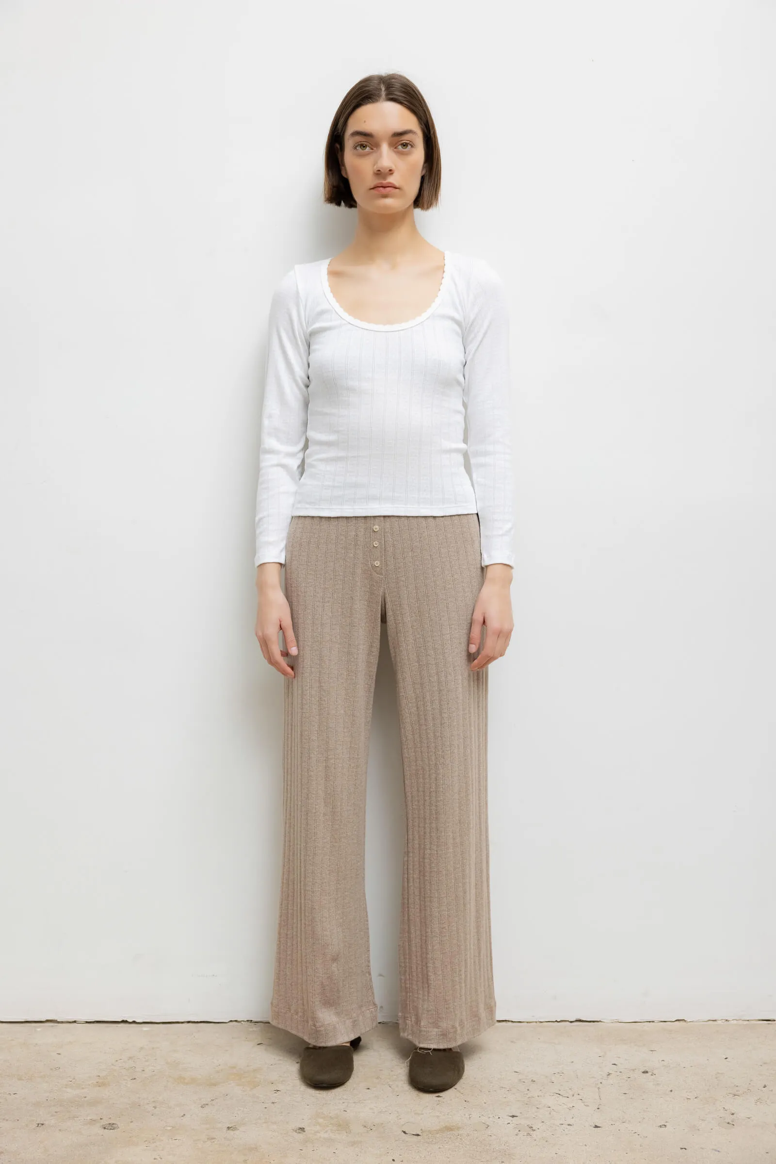 Pointelle Long Sleeve Scoop Neck sold by Leset product image thumbnail 2