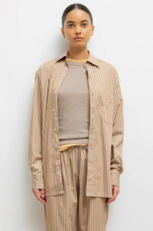 Yoshi Stripe Classic Oversized Button Down sold by Leset