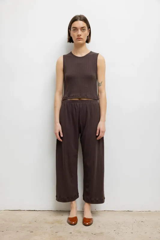 Pointelle Crop Wide Leg Pant sold by Leset