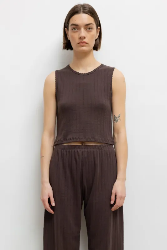 Pointelle Sleeveless Crew sold by Leset