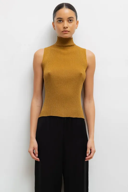 Blake Rib Sleeveless Turtleneck made by Leset