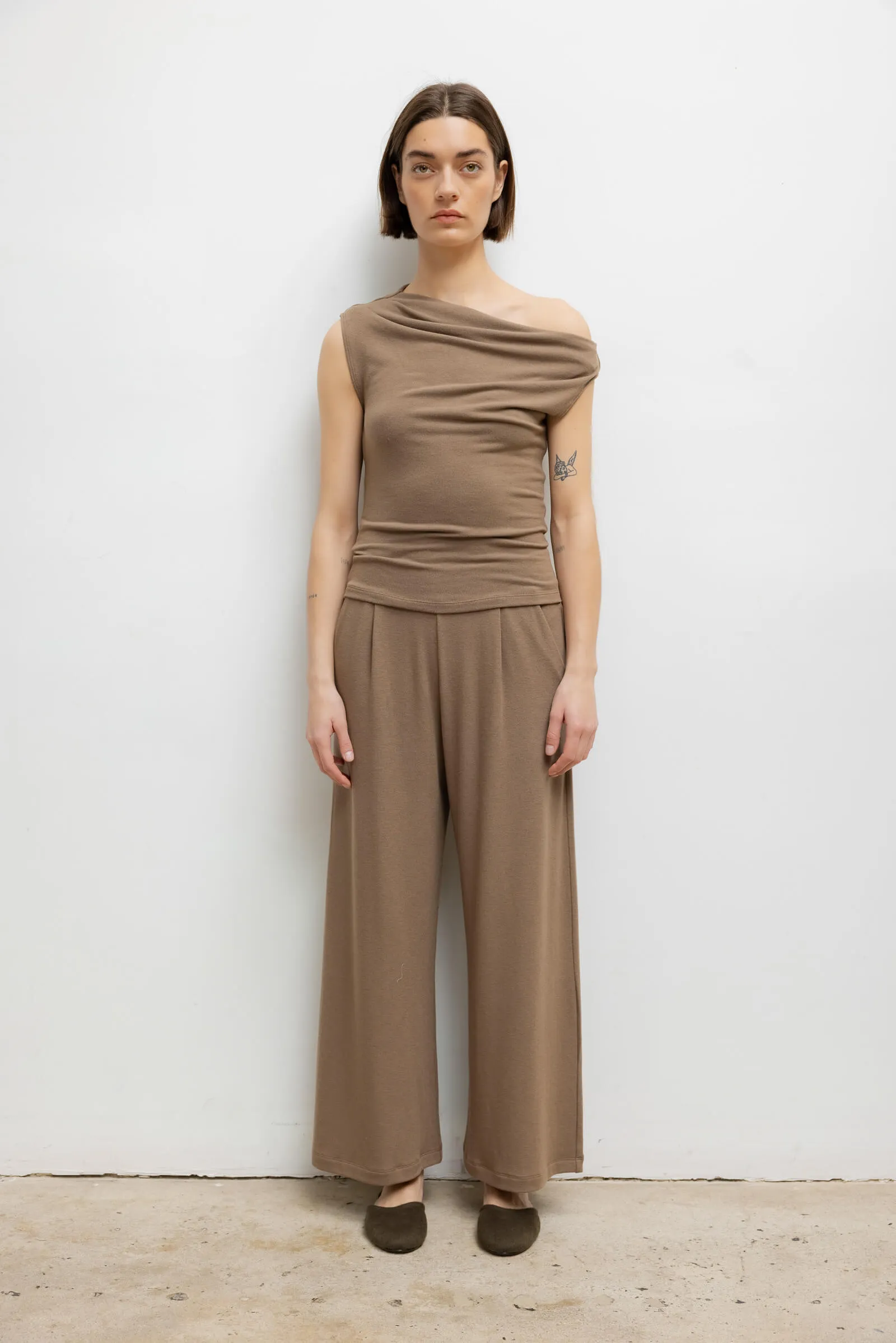Lauren Ruched Asymmetrical Shoulder Top sold by Leset product image thumbnail 3