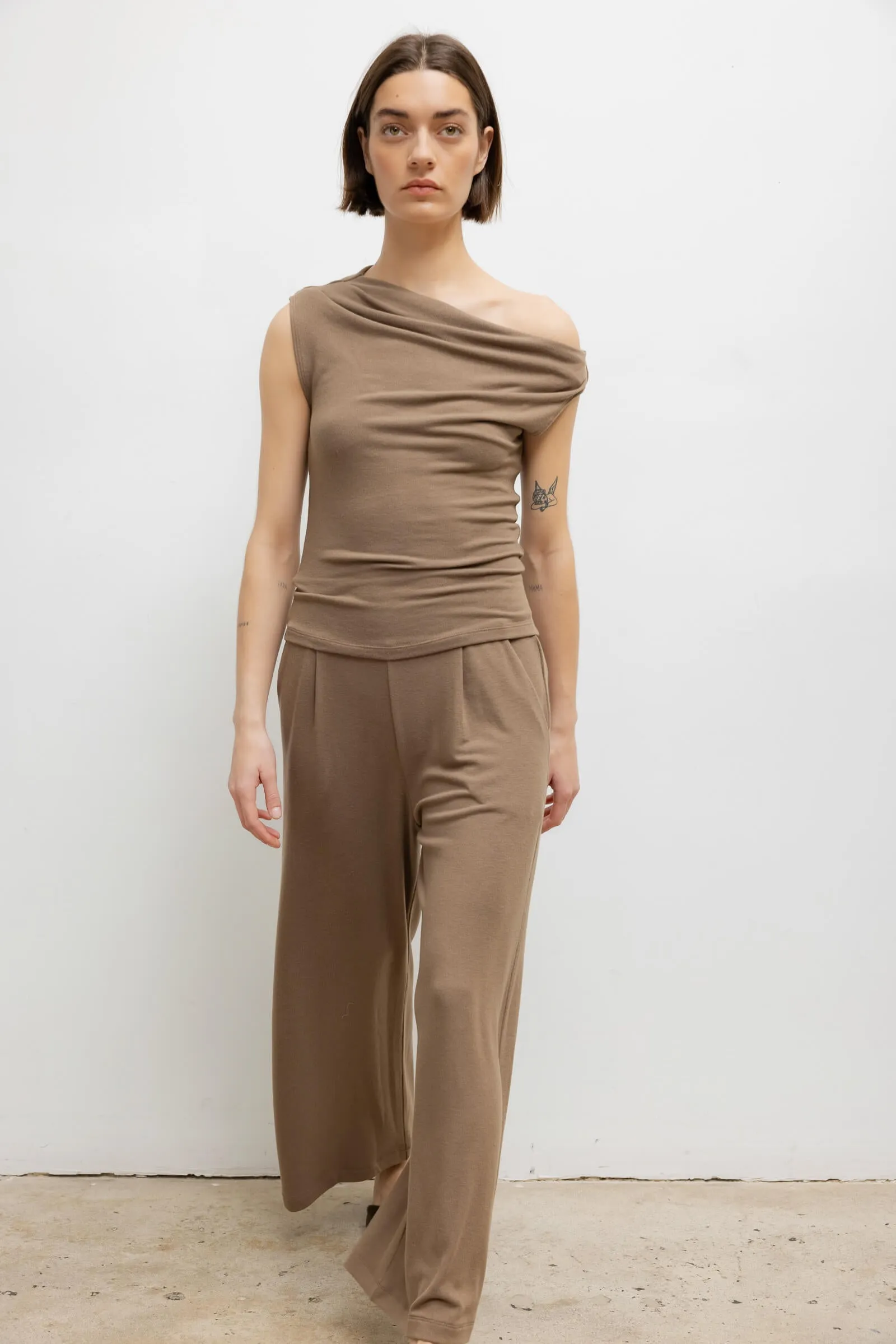 Lauren Ruched Asymmetrical Shoulder Top sold by Leset product image thumbnail 4