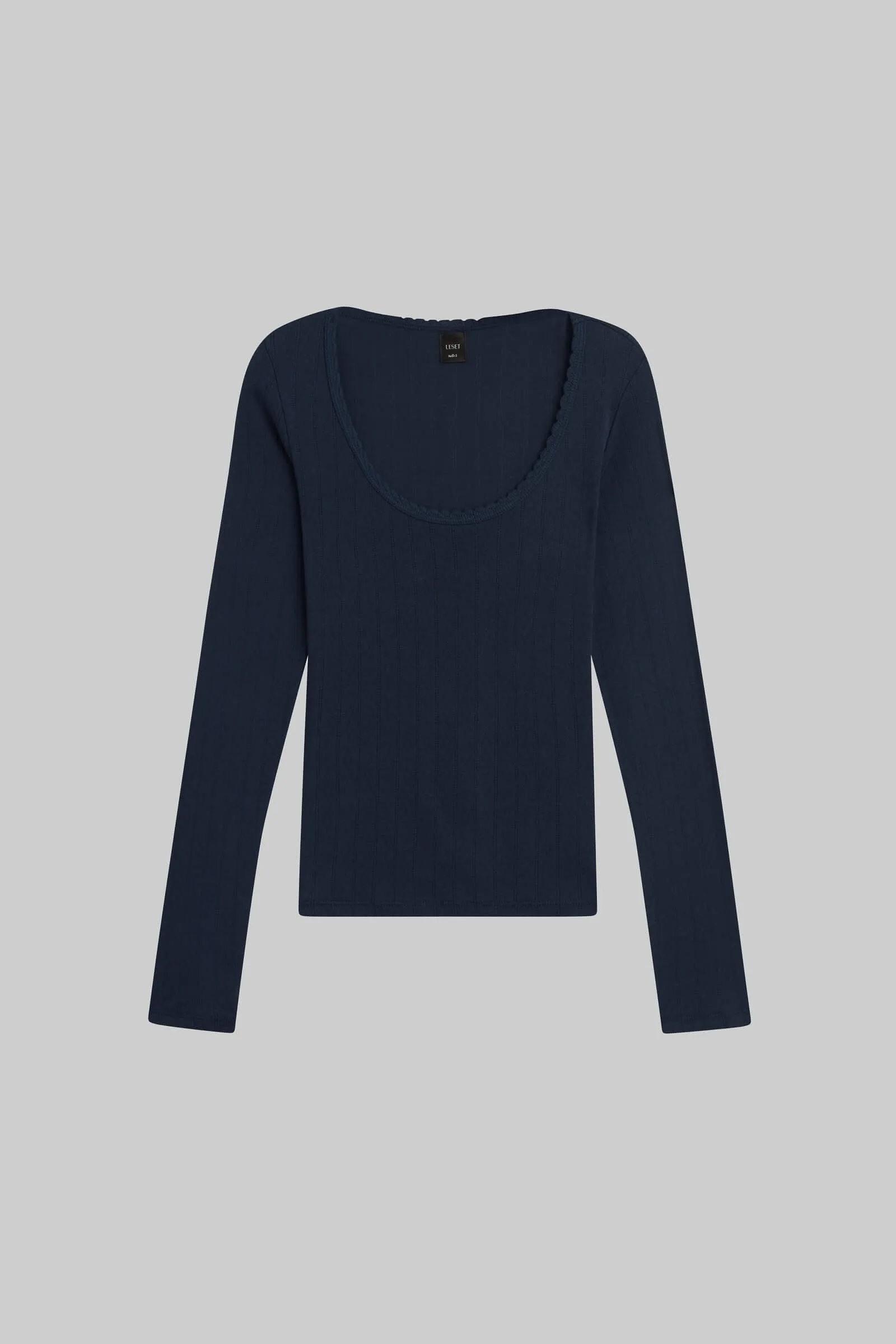 Pointelle Long Sleeve Scoop Neck sold by Leset product image thumbnail 2