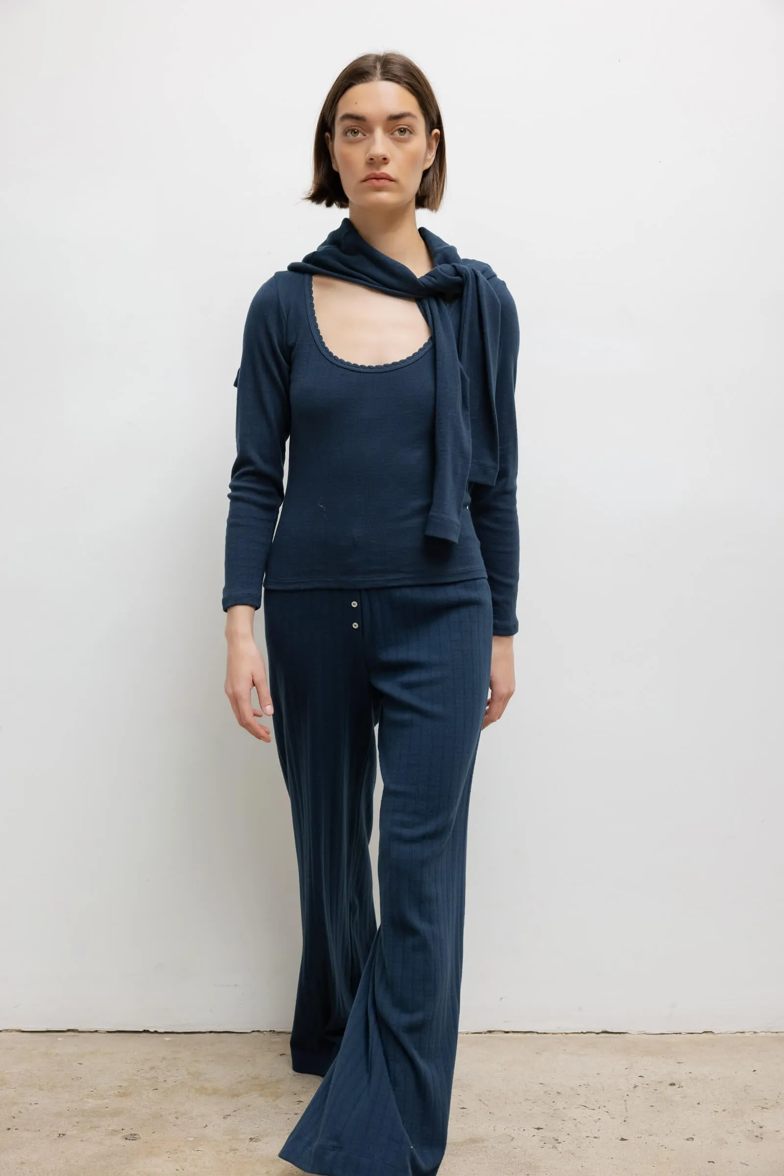 Pointelle Long Sleeve Scoop Neck sold by Leset product image thumbnail 4