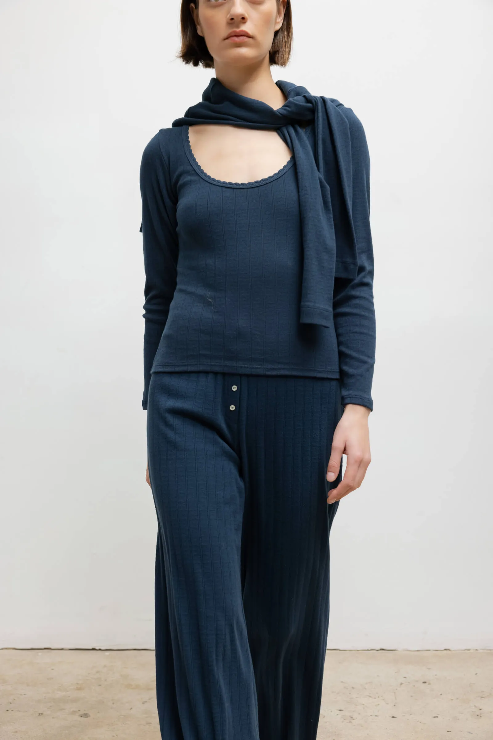 Pointelle Long Sleeve Scoop Neck sold by Leset product image thumbnail 5