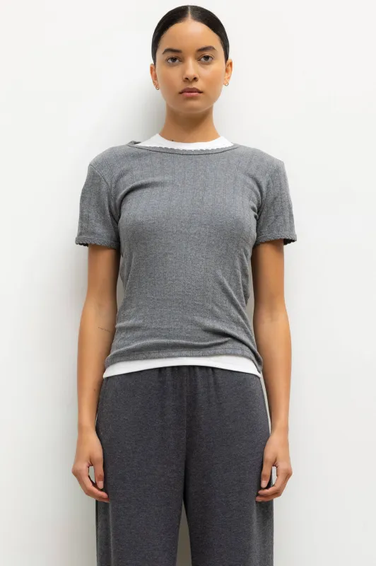 Pointelle Slim Fit Tee sold by Leset